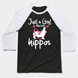 Just A Who Loves Hippos Animal Baseball T-Shirt